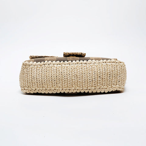 FENDI Raffia Mamma Bucket Pecan 2way 2020 Shoulder Bag beige WS21333