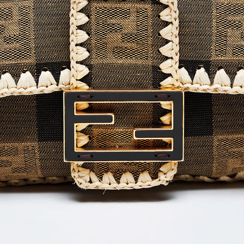 FENDI Raffia Mamma Bucket Pecan 2way 2020 Shoulder Bag beige WS21333