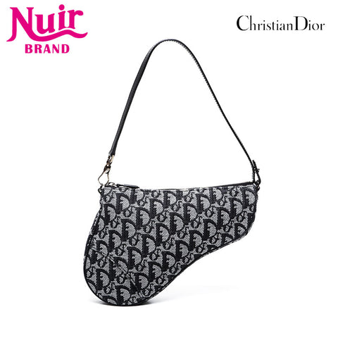Christian Dior Mini Trotter Saddlebag Shoulder Bag Navy WS21334