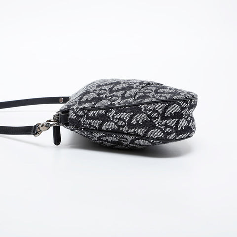 Christian Dior Mini Trotter Saddlebag Shoulder Bag Navy WS21334