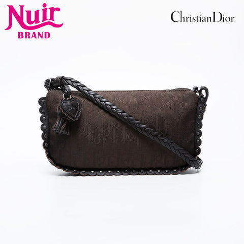 Christian Dior Oblique Trotter Shoulder Bag Brown WS21337