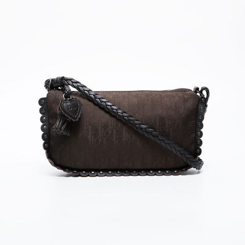 Christian Dior Oblique Trotter Shoulder Bag Brown WS21337