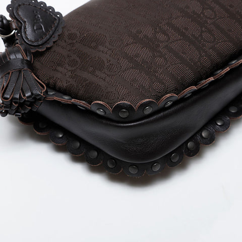 Christian Dior Oblique Trotter Shoulder Bag Brown WS21337
