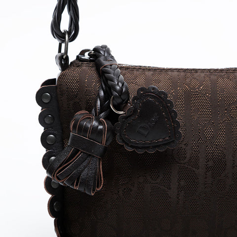 Christian Dior Oblique Trotter Shoulder Bag Brown WS21337