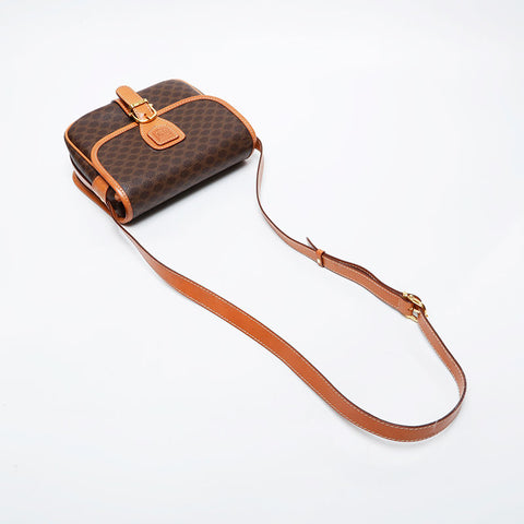 CELINE Macadam PVC Shoulder Bag Brown WS21341