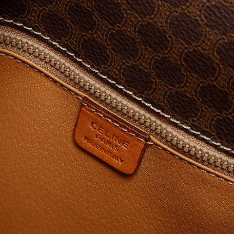 CELINE Macadam PVC Shoulder Bag Brown WS21341