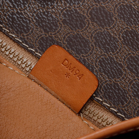 CELINE Macadam PVC Shoulder Bag Brown WS21341