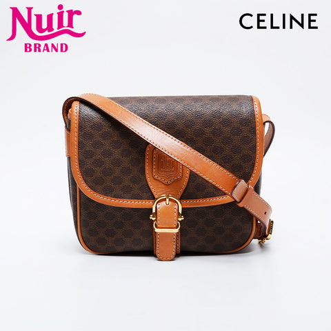 CELINE Macadam PVC Shoulder Bag Brown WS21341