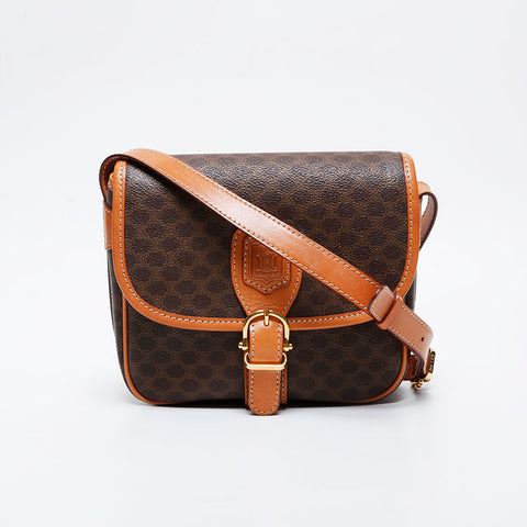 CELINE Macadam PVC Shoulder Bag Brown WS21341