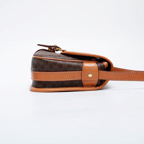 CELINE Macadam PVC Shoulder Bag Brown WS21341
