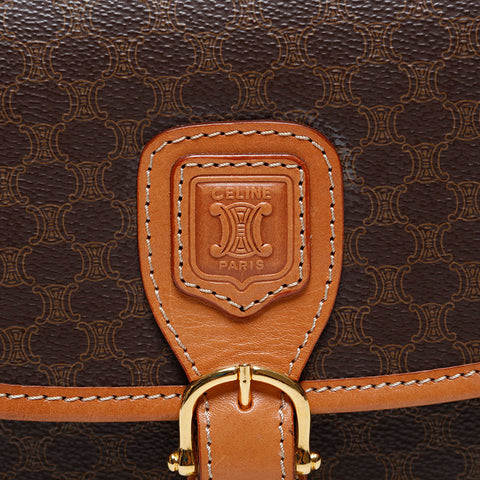 CELINE Macadam PVC Shoulder Bag Brown WS21341
