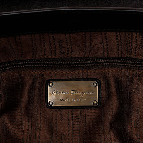 Salvatore Ferragamo Gancini leather Shoulder Bag Brown WS21342