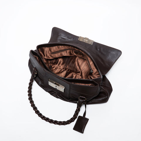 Salvatore Ferragamo Gancini leather Shoulder Bag Brown WS21342