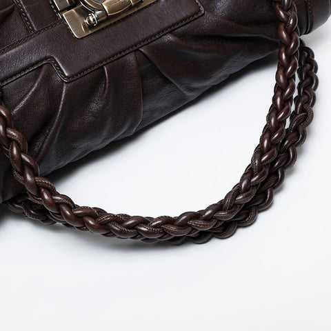 Salvatore Ferragamo Gancini leather Shoulder Bag Brown WS21342