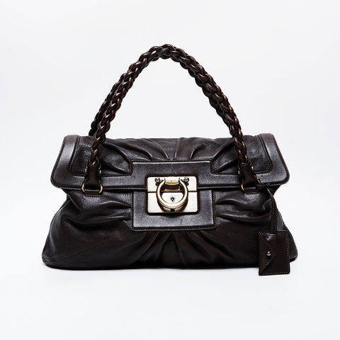 Salvatore Ferragamo Gancini leather Shoulder Bag Brown WS21342