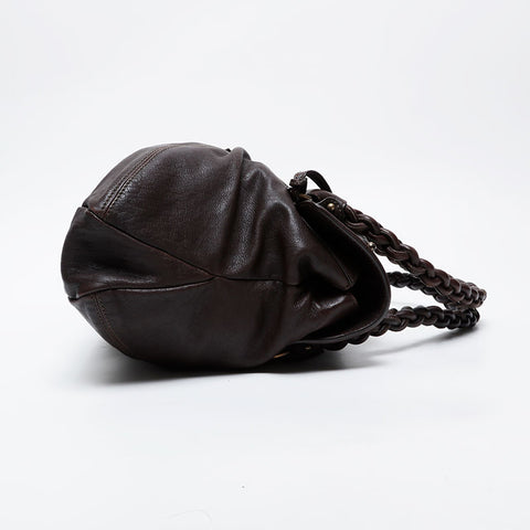 Salvatore Ferragamo Gancini leather Shoulder Bag Brown WS21342