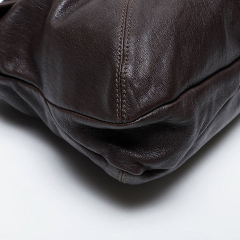 Salvatore Ferragamo Gancini leather Shoulder Bag Brown WS21342