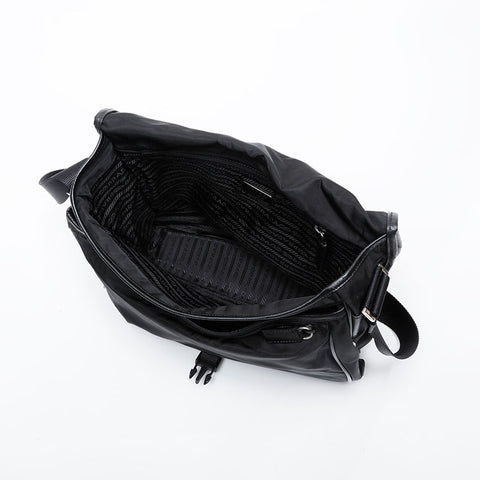 PRADA Nylon Messenger Bag Shoulder Bag black WS21343