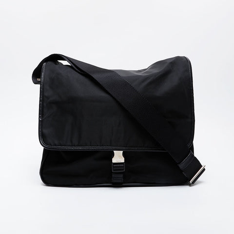 PRADA Nylon Messenger Bag Shoulder Bag black WS21343