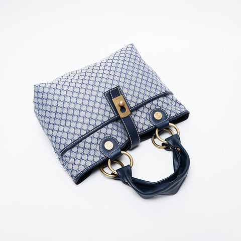 CELINE macadam canvas Handbag Navy WS21344