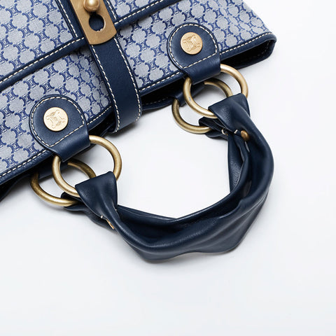 CELINE macadam canvas Handbag Navy WS21344