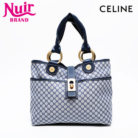 CELINE macadam canvas Handbag Navy WS21344