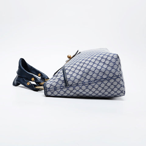 CELINE macadam canvas Handbag Navy WS21344