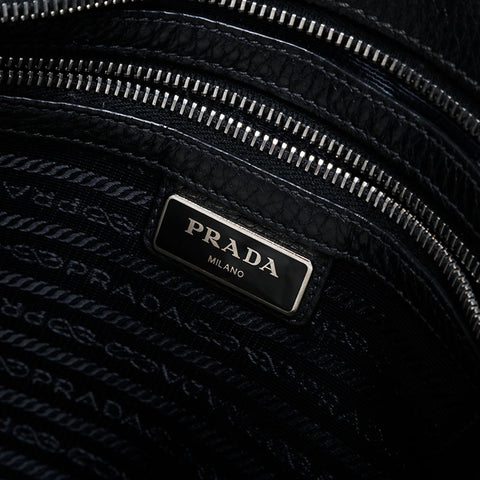 PRADA leather Shoulder Bag black WS21346