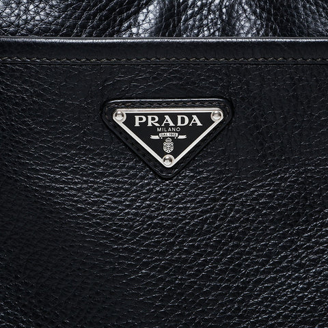 PRADA leather Shoulder Bag black WS21346