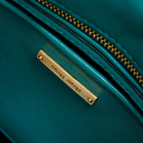Miu Miu Leather top handle 2way Shoulder Bag green WS21348
