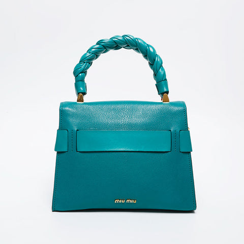 Miu Miu Leather top handle 2way Shoulder Bag green WS21348