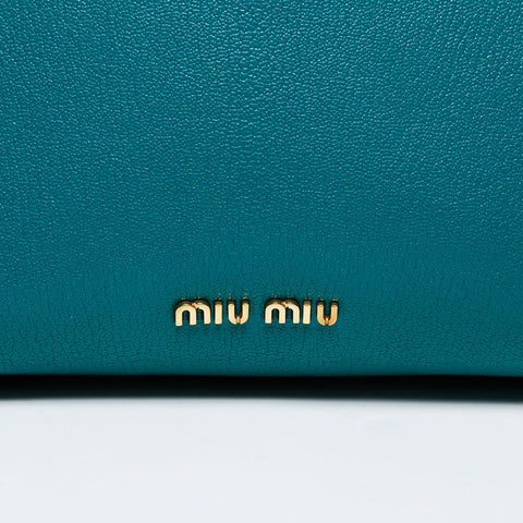 Miu Miu Leather top handle 2way Shoulder Bag green WS21348
