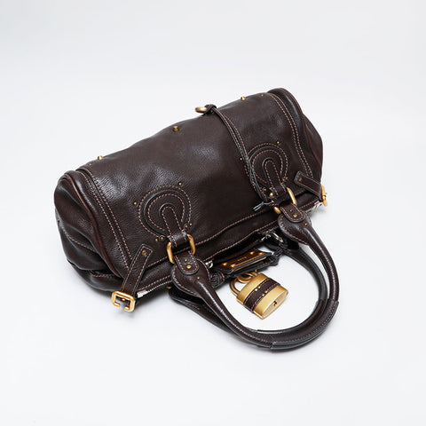 Chloe Leather Paddington Shoulder Bag Brown WS21350