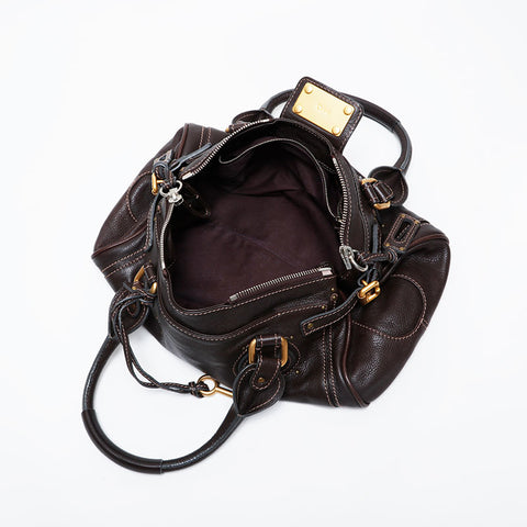 Chloe Leather Paddington Shoulder Bag Brown WS21350