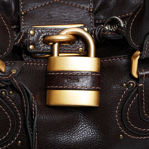 Chloe Leather Paddington Shoulder Bag Brown WS21350