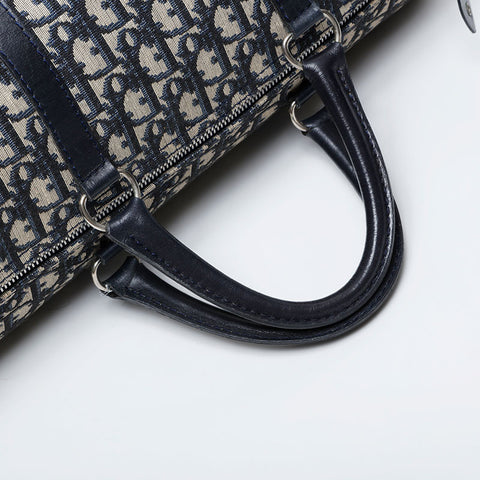 Christian Dior Trotter Oblique Canvas Boston bag Navy WS21352