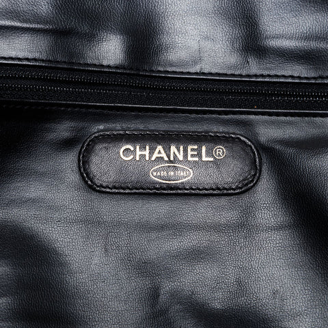 CHANEL No. 1 1989-1991 Bicolor Leather 2-way Boston bag black WS21358