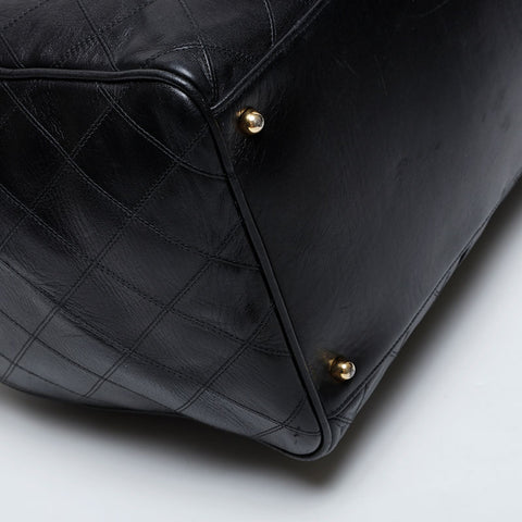 CHANEL No. 1 1989-1991 Bicolor Leather 2-way Boston bag black WS21358