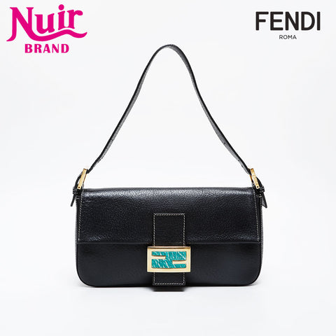 FENDI Leather mamma bucket Shoulder Bag black WS21359
