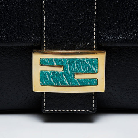FENDI Leather mamma bucket Shoulder Bag black WS21359