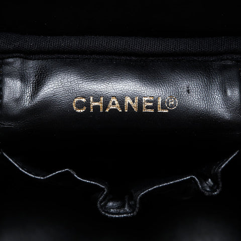 CHANEL No. 6 2000-2002 Caviar COCO Mark Vertical Vanity Handbag black WS21360