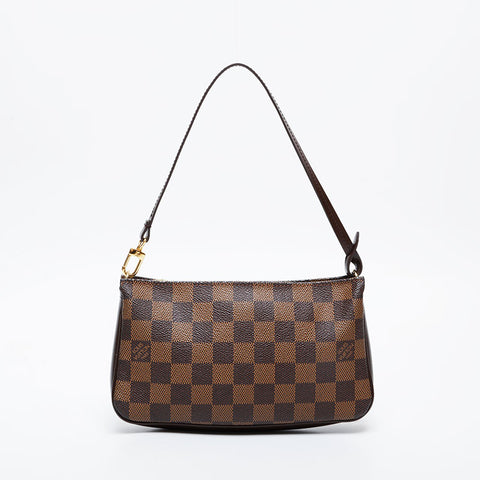 LOUIS VUITTON Damier Pochette (2004) Handbag Brown WS21362