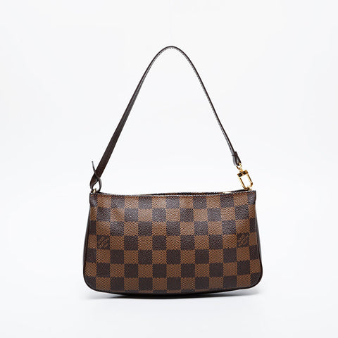 LOUIS VUITTON Damier Pochette (2004) Handbag Brown WS21362