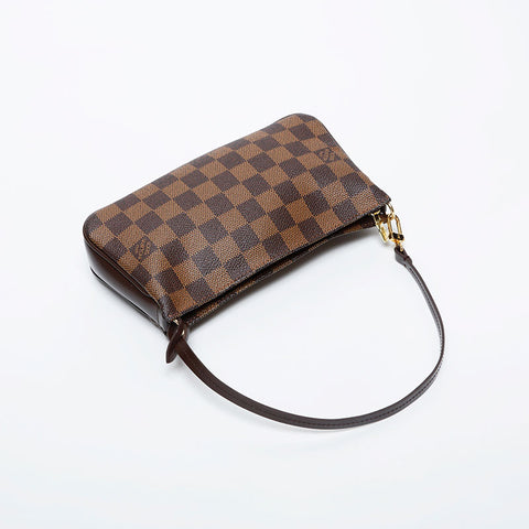 LOUIS VUITTON Damier Pochette (2004) Handbag Brown WS21362