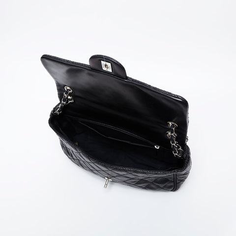 CHANEL 15th series 2011 Punching Matelasse Flap Chain Shoulder Bag black WS21364