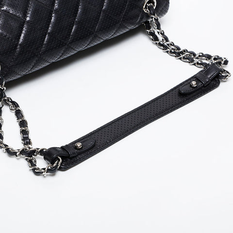 CHANEL 15th series 2011 Punching Matelasse Flap Chain Shoulder Bag black WS21364