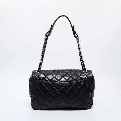 CHANEL 15th series 2011 Punching Matelasse Flap Chain Shoulder Bag black WS21364