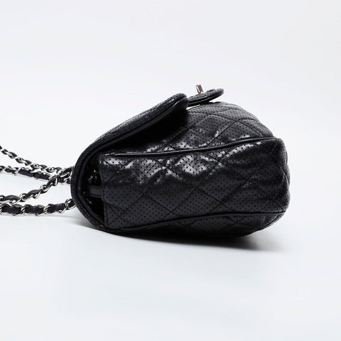 CHANEL 15th series 2011 Punching Matelasse Flap Chain Shoulder Bag black WS21364