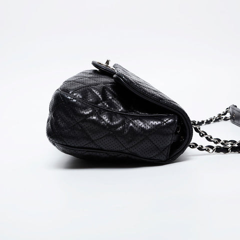 CHANEL 15th series 2011 Punching Matelasse Flap Chain Shoulder Bag black WS21364
