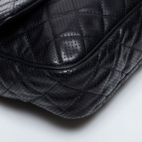 CHANEL 15th series 2011 Punching Matelasse Flap Chain Shoulder Bag black WS21364